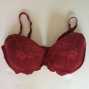 H&M Red Padded Push-up Lace Bra-Size 36D